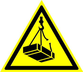 W06 опасно! возможно падение груза (пленка, сторона 200 мм) - Охрана труда на строительных площадках - Знаки безопасности - . Магазин Znakstend.ru